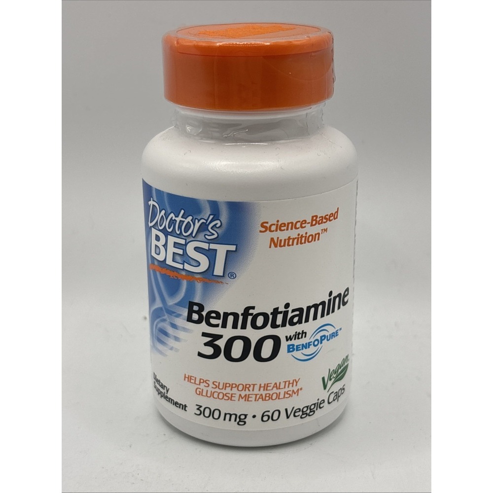Doctor's Best Benfotiamine 300 Fat-Soluble Vitamin B-1 Thiamin 60 Capsules 02/27